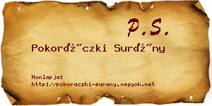 Pokoráczki Surány névjegykártya